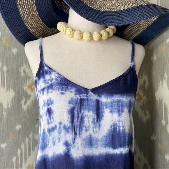 RAVIYA Navy Tie-Dye Hi-lo Cover-up Maxi Dress - LG - Picture 15 of 16